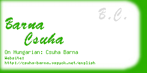 barna csuha business card